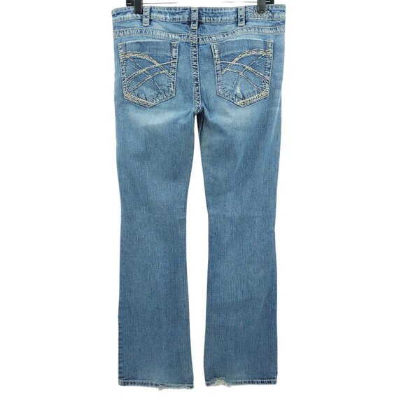 Silver Jeans Alex Bootcut Womens Size 33 Distressed Low Rise Med Wash Denim - Picture 2 of 15